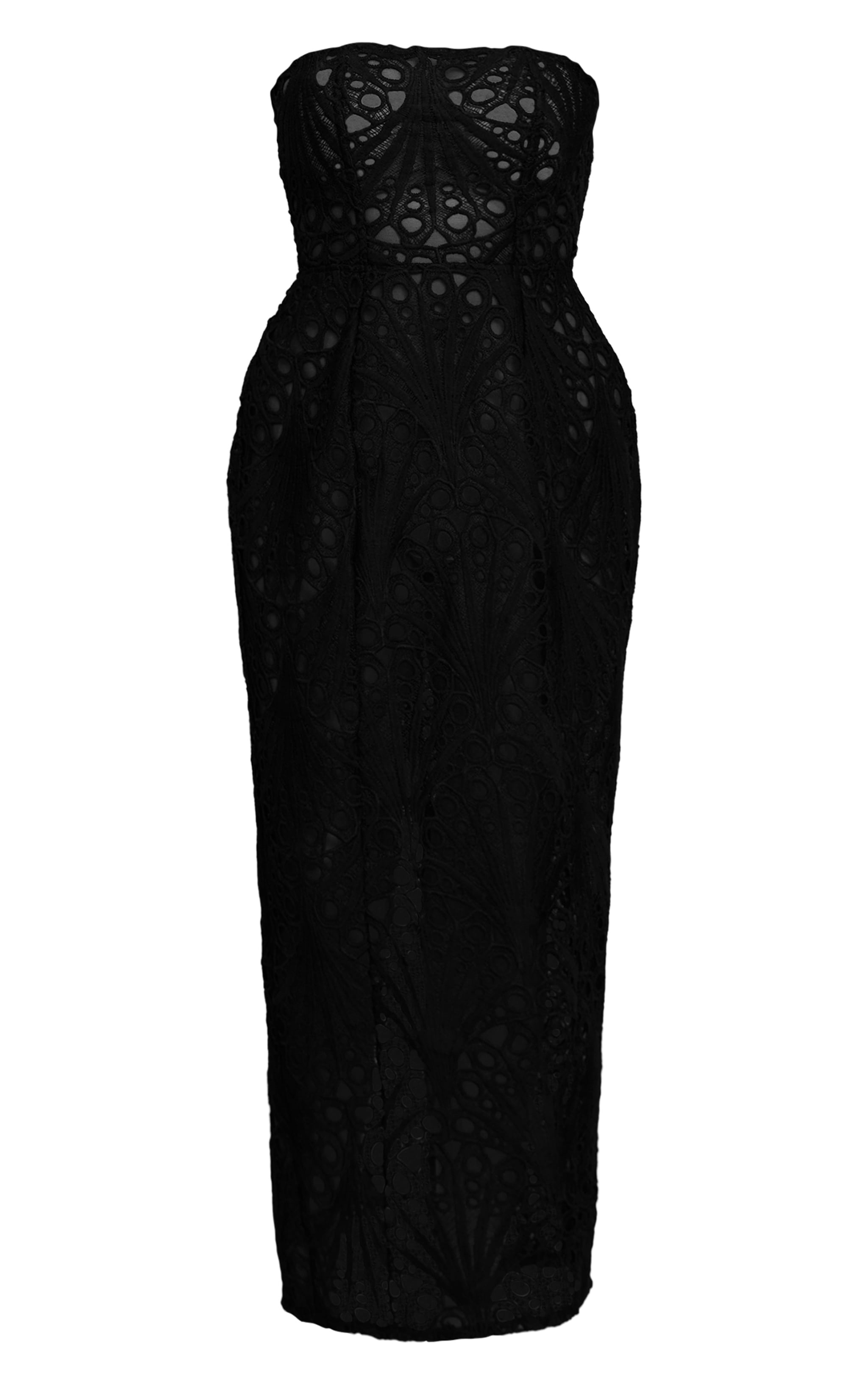 Shape Black Lace Bandeau Corset Maxi Dress image 5