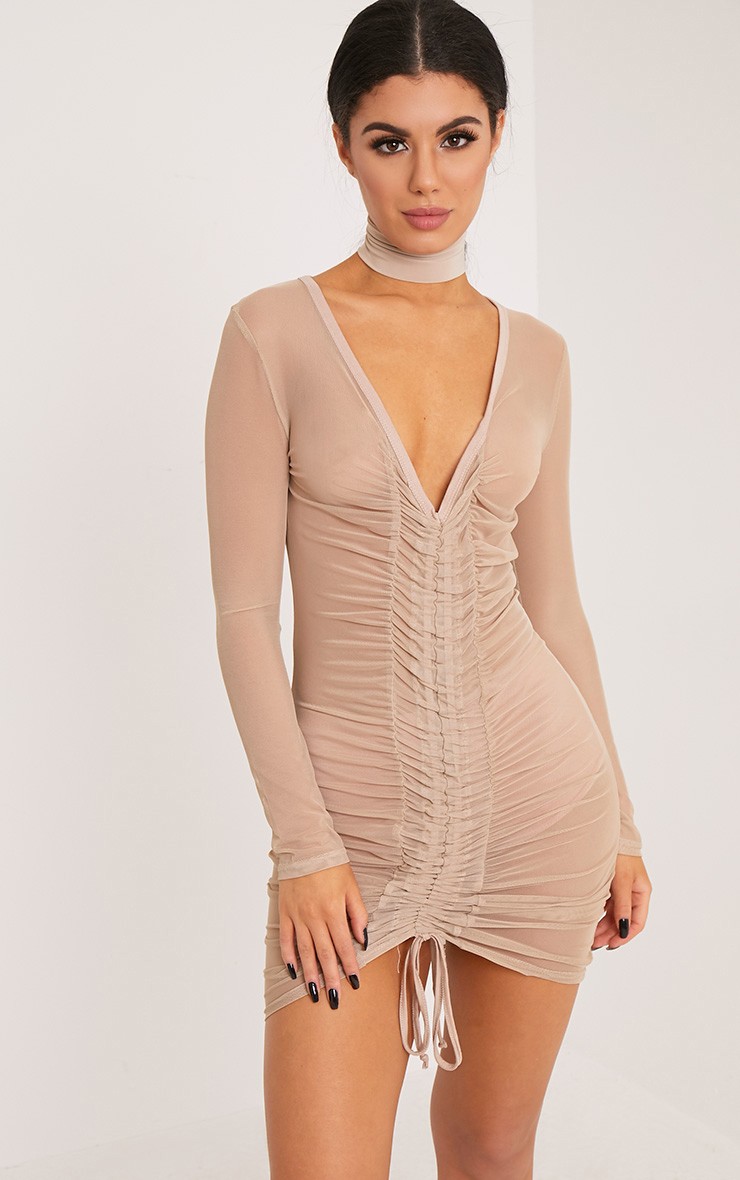 Usa mesh ruched bodycon dress size yukon