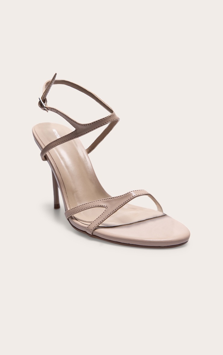 Mushroom Asymmetric Strap High Stiletto Heel Sandals | Footwear ...