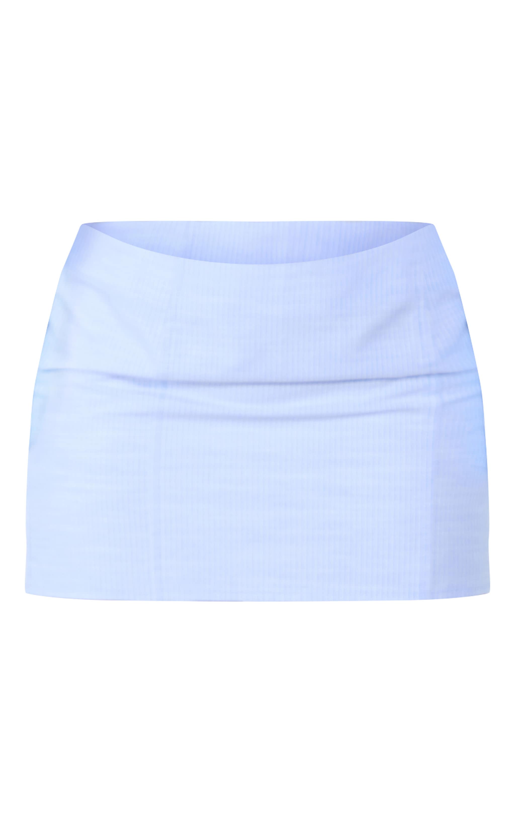 Sky Blue Striped Cotton Micro Mini Skirt image 5