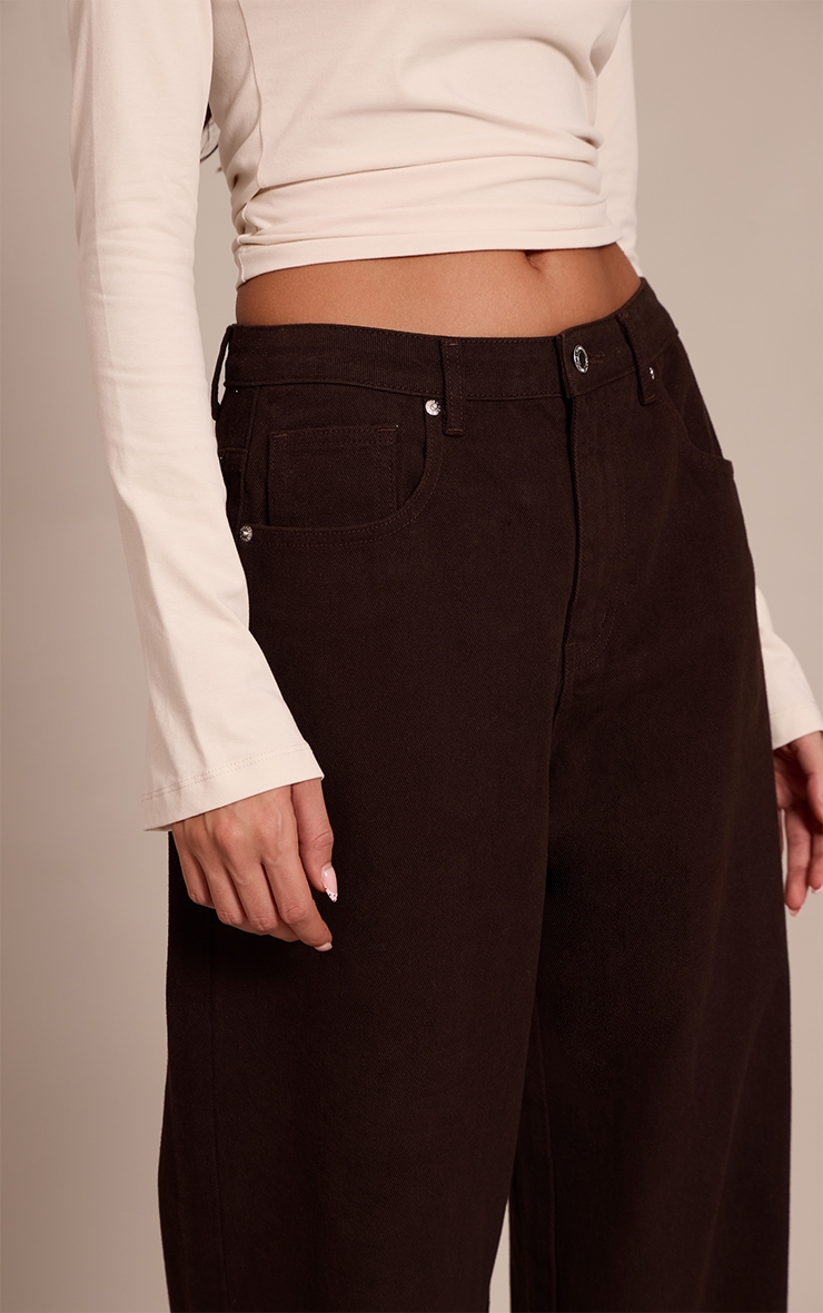 PRETTYLITTLETHING Chocolate Mid Rise Boyfriend Jeans image 4