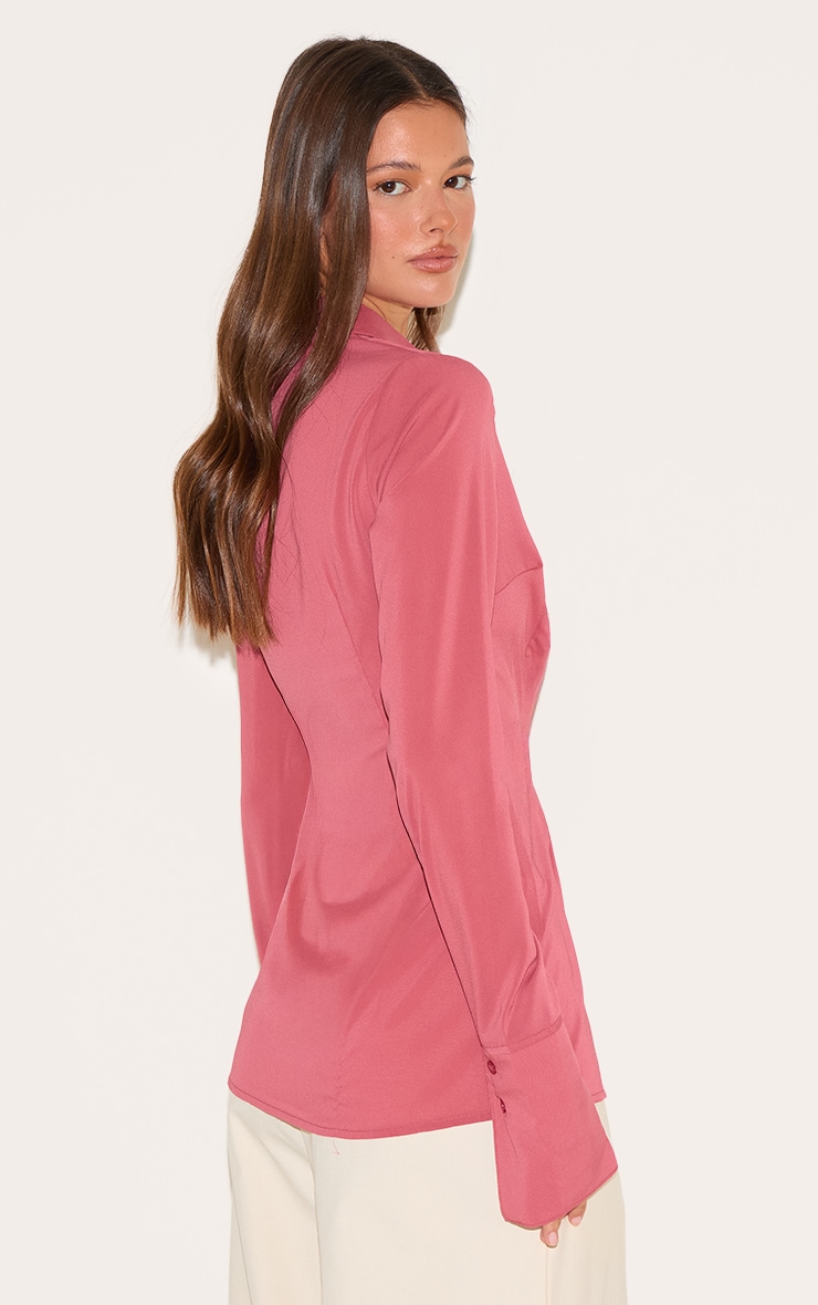 Blush Rose Chiffon Fitted Shirt image 2