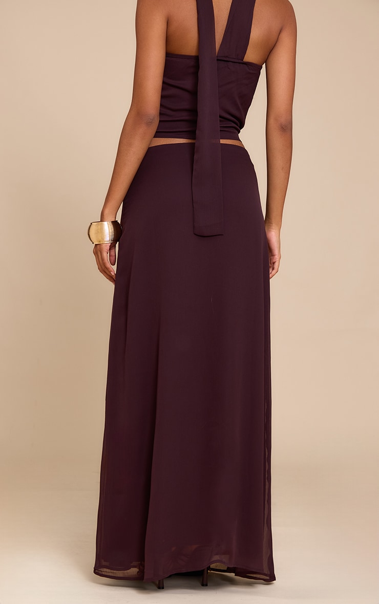 Chocolate Chiffon Maxi Skirt image 3