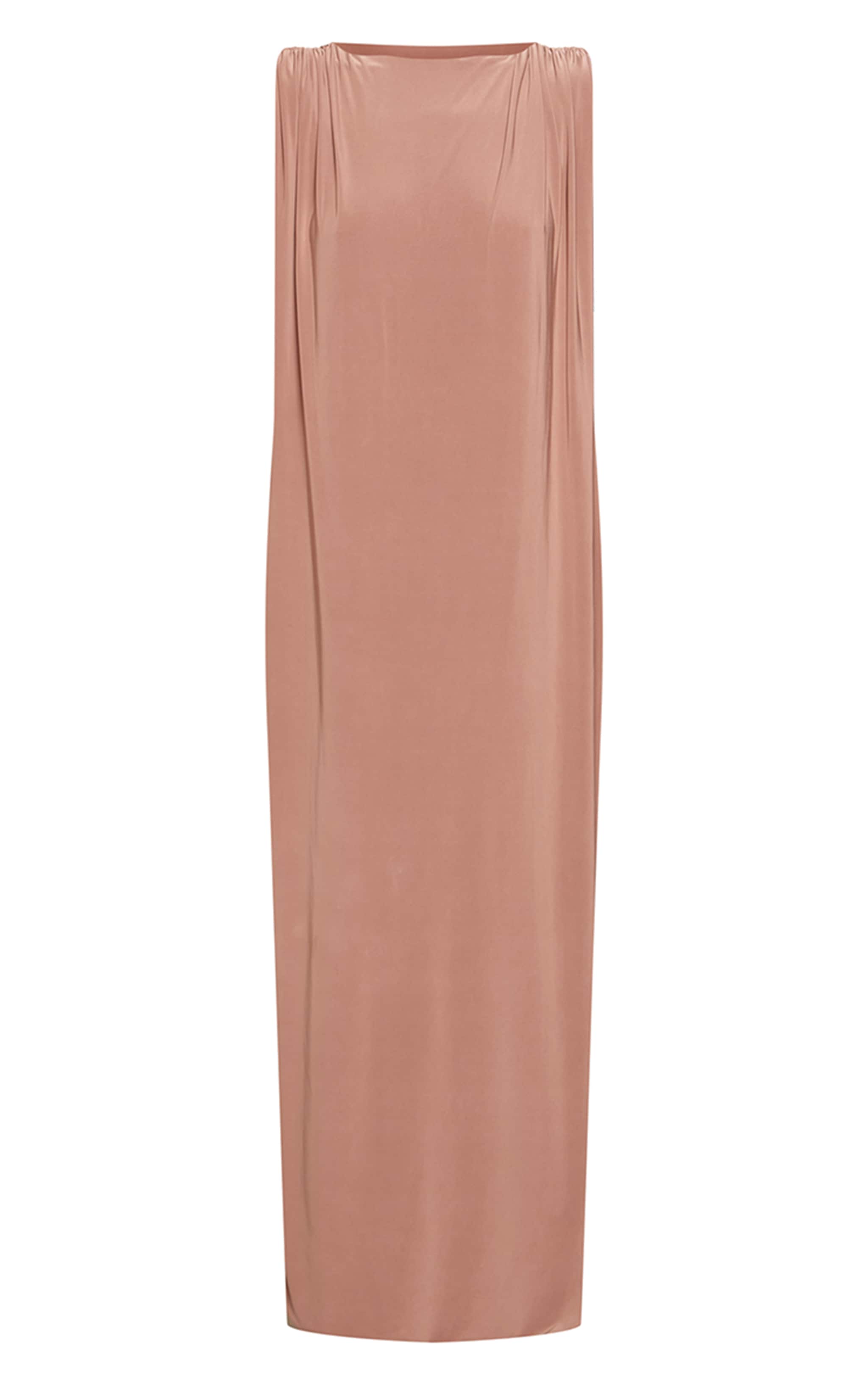 Taupe Slinky Open Back Strappy Maxi Dress image 5