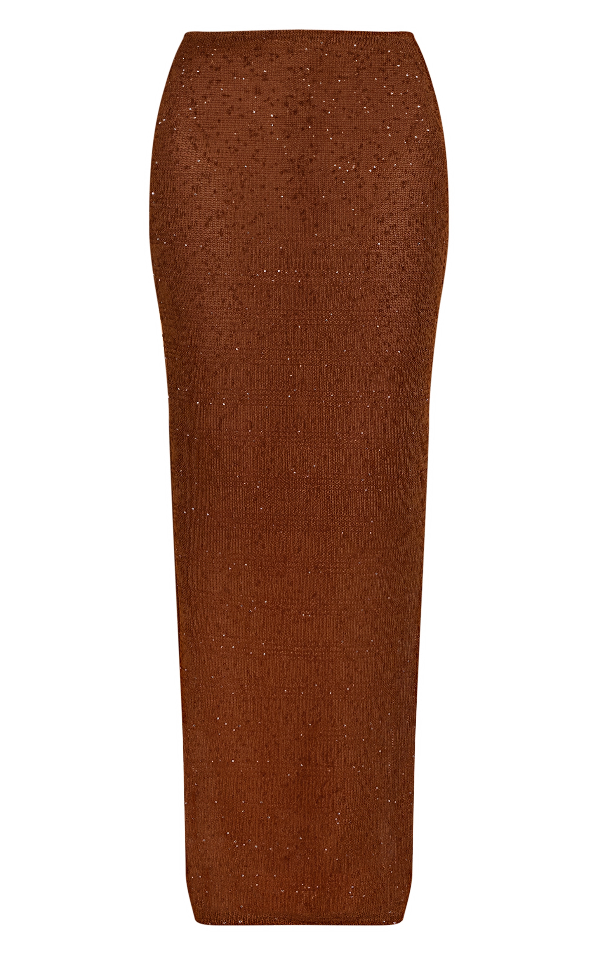 Chocolate Textured Sequin Maxi Skirt image 5