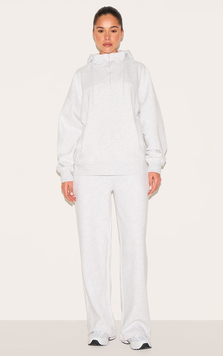 Ice Grey Oversized Funnel Neck Hoodie image 3