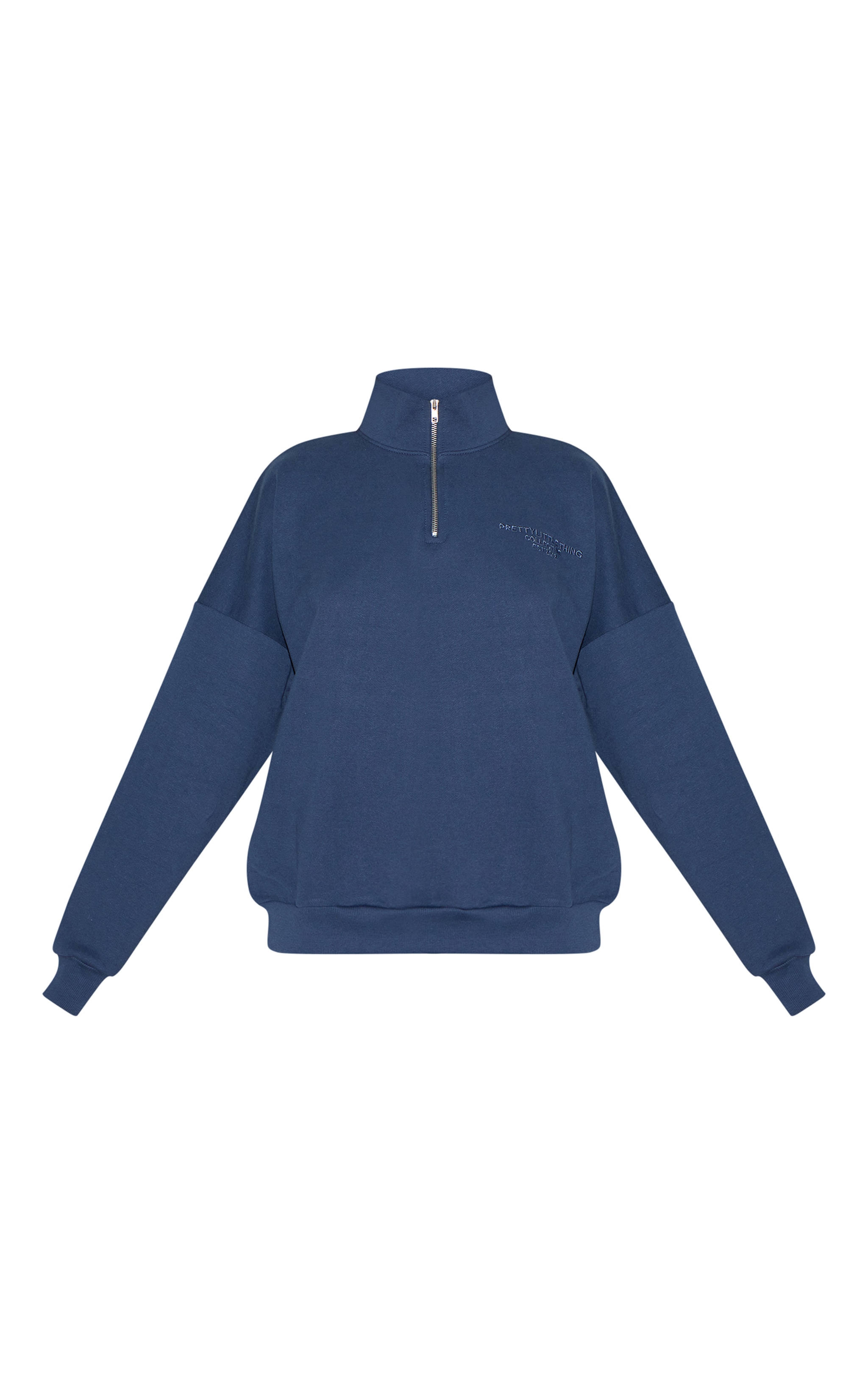 PLT Navy Premium Print Half Zip Sweatshirt | Athleisure