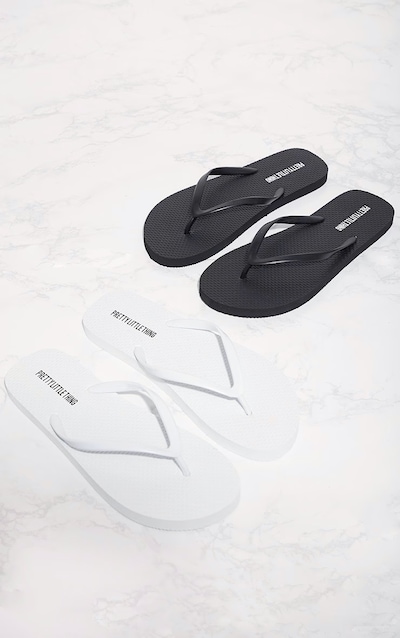 Black & White Flip Flops 2 Pack