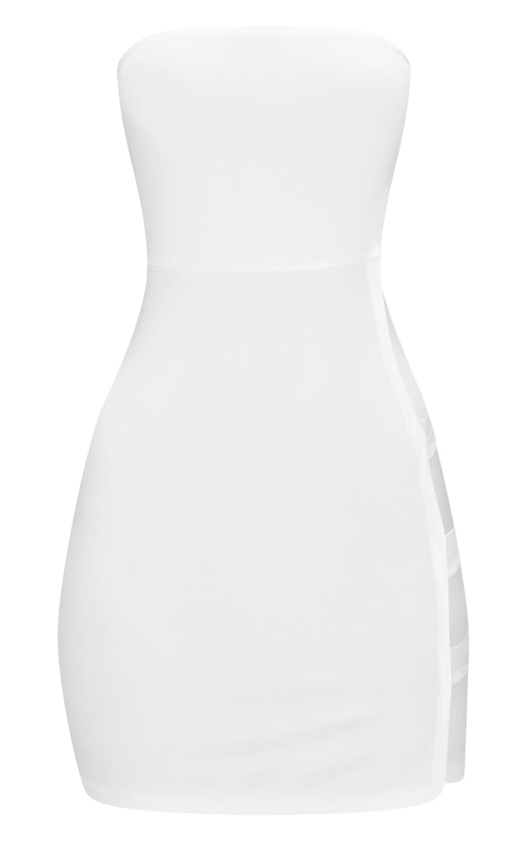 black crepe split side bandeau bodycon dress