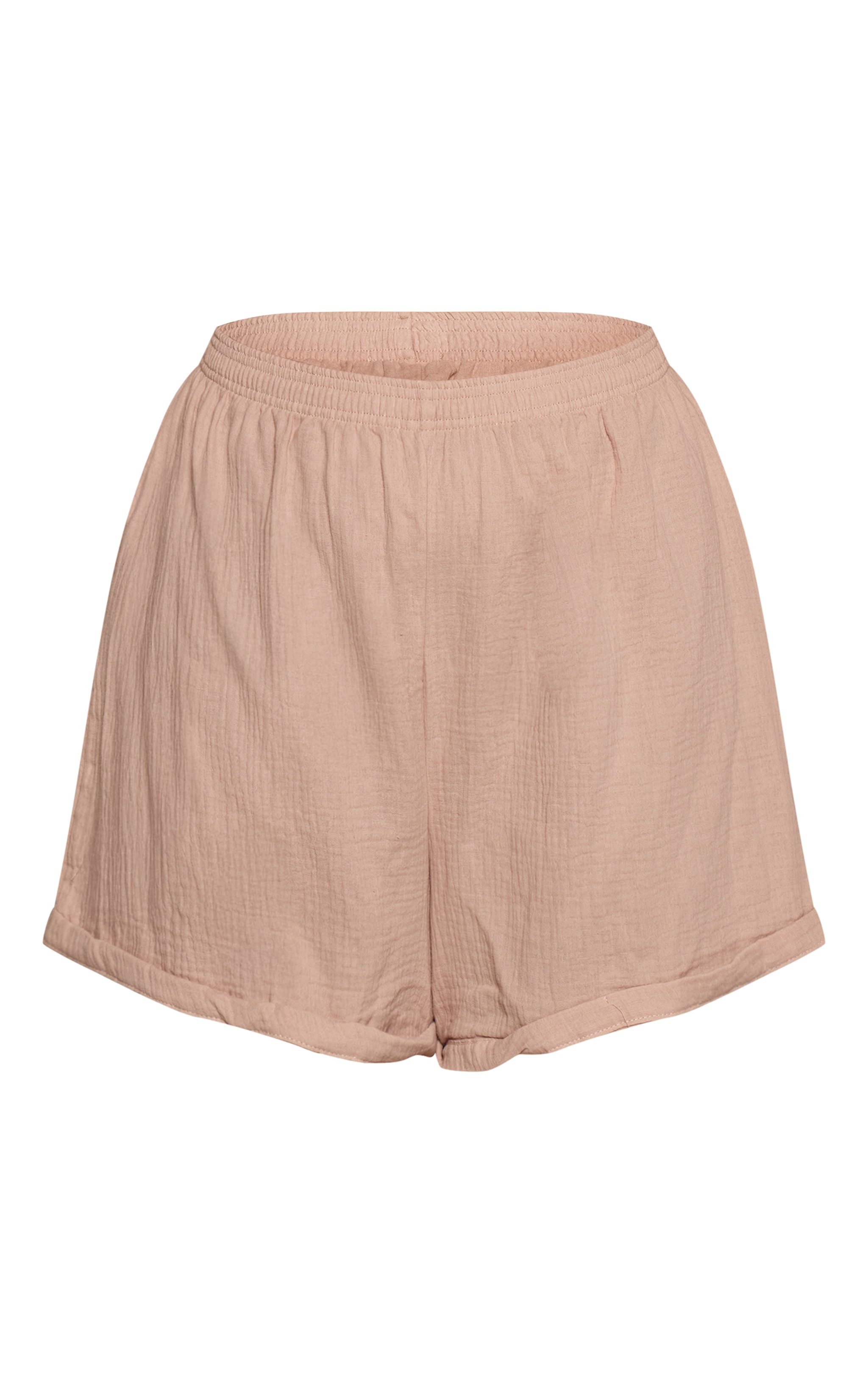Plus Stone Woven Textured Floaty Shorts image 6
