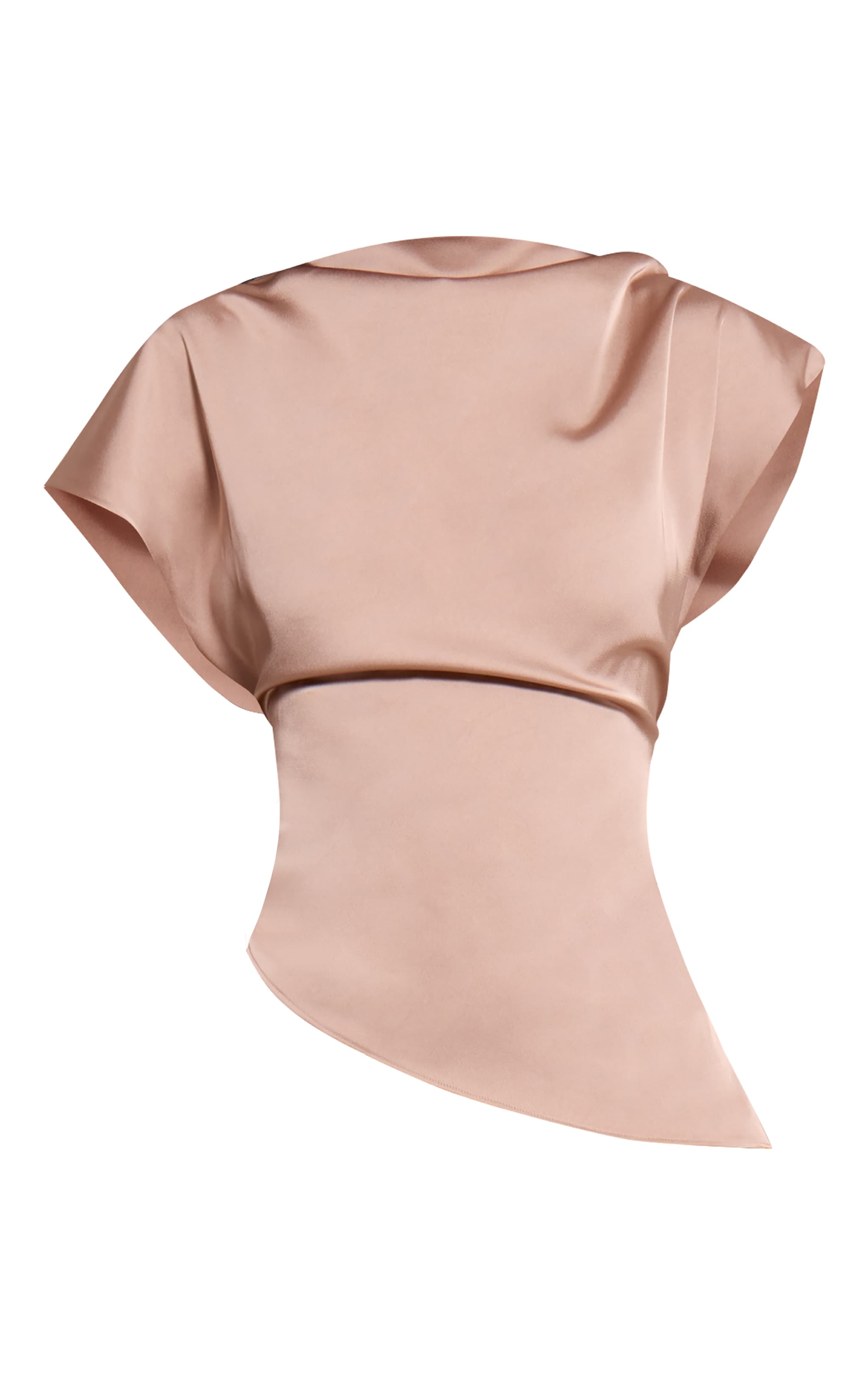 Champagne Satin Cap Sleeve Straight Leg Jumpsuit image 5