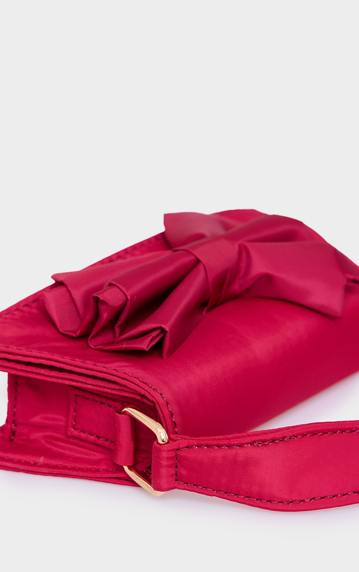 Red Nylon Oversized Bow Mini Bag image 4