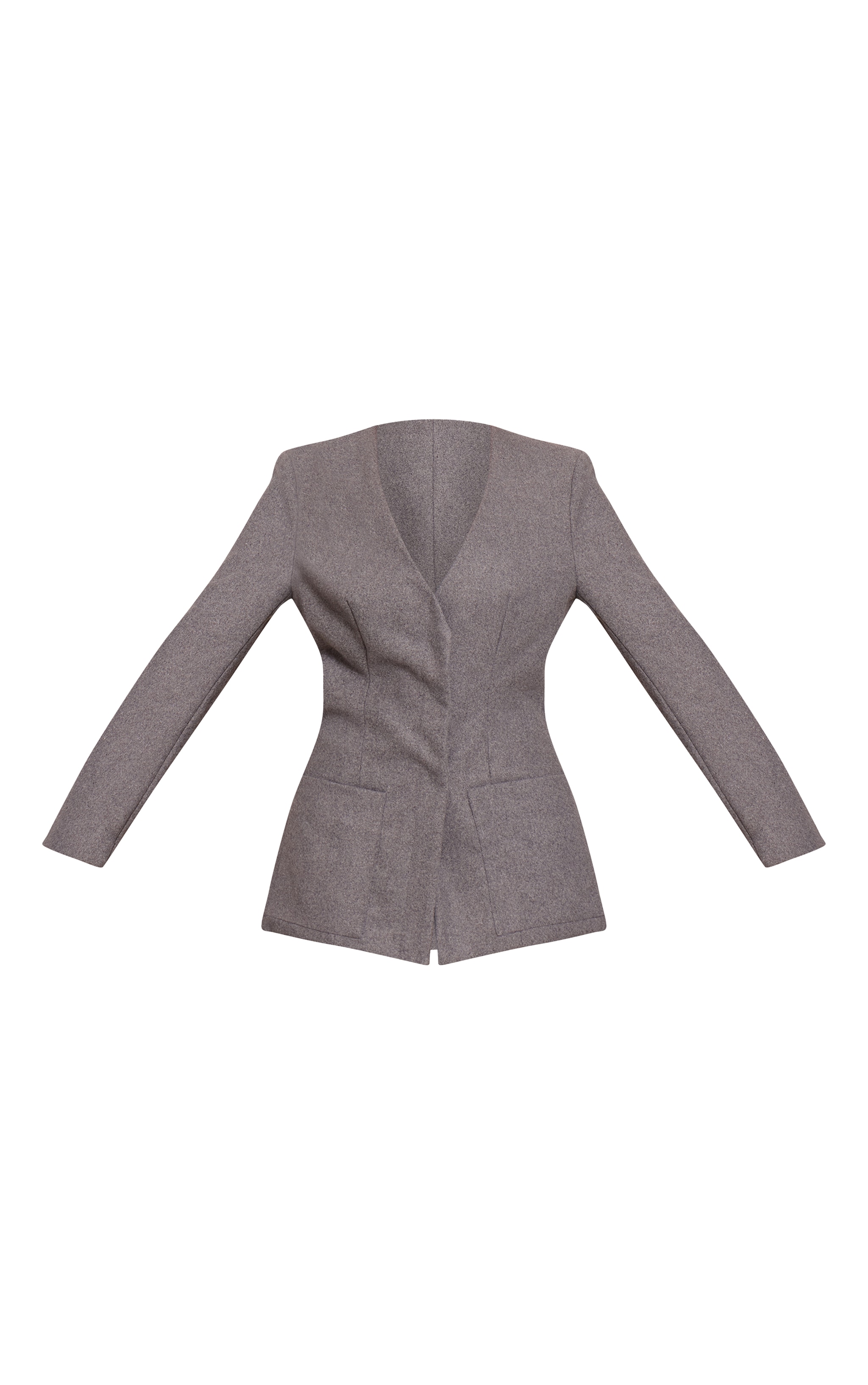 Shape Charcoal Wool-Look Cross Over Blazer image 5