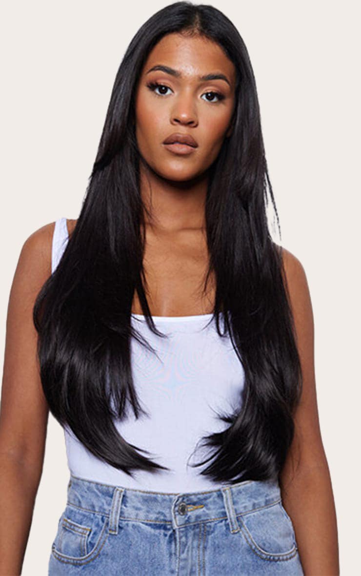 Lullabellz Extension de cheveux lisses épais 1 pièce 61 cm à clips Natural Black image 1