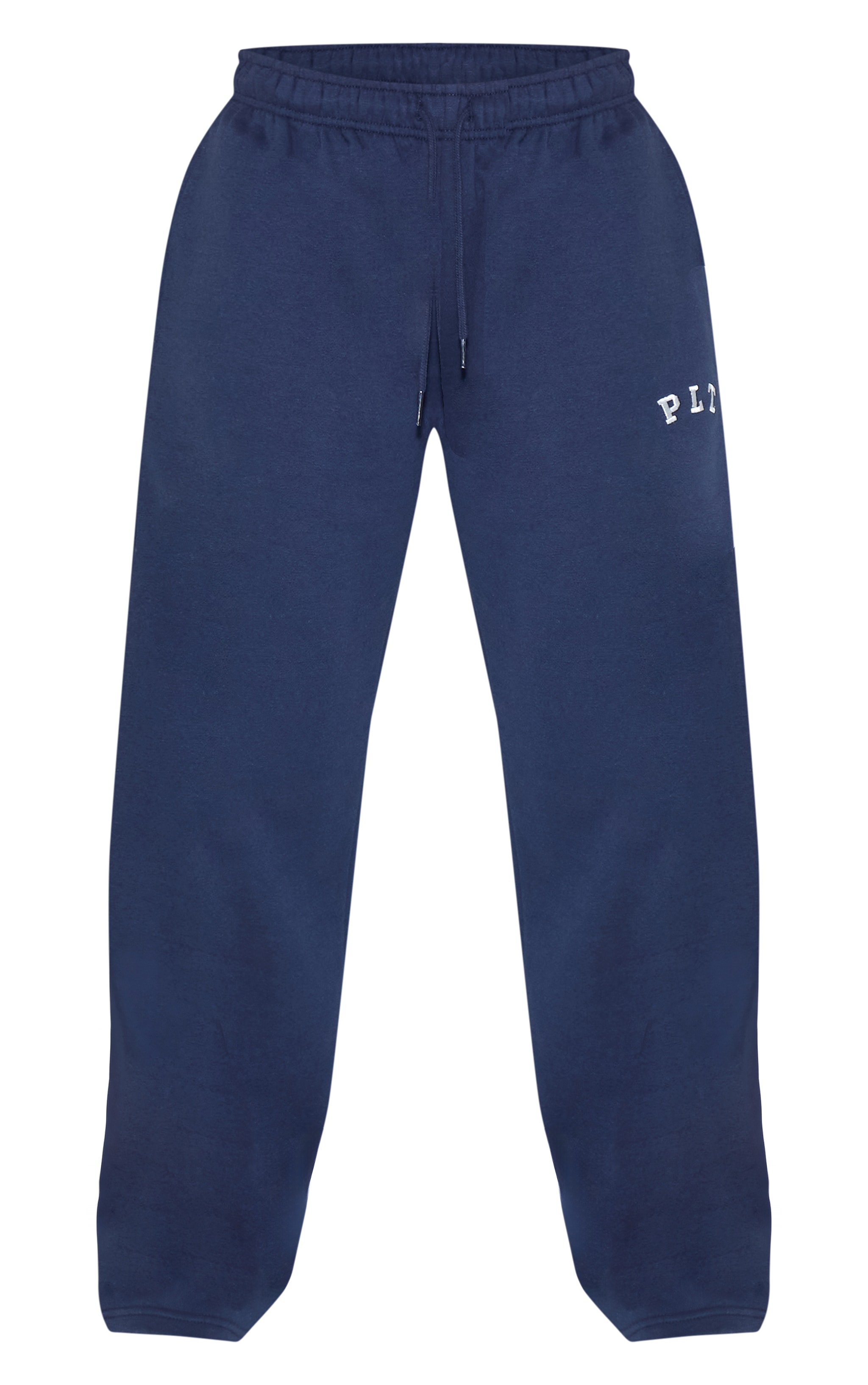 PRETTYLITTLETHING Navy Logo Oversize Wide Leg Track Pants image 5
