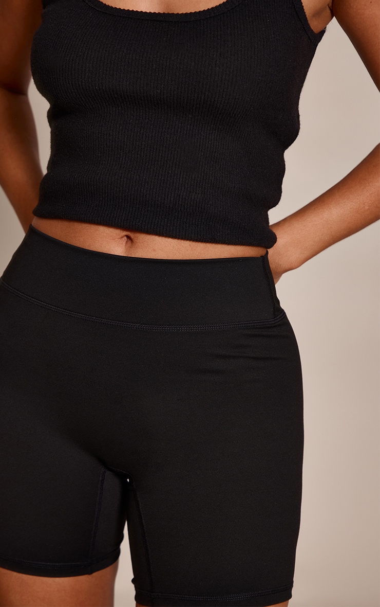 Petite Black High Waist Sculpt Gym Shorts image 5