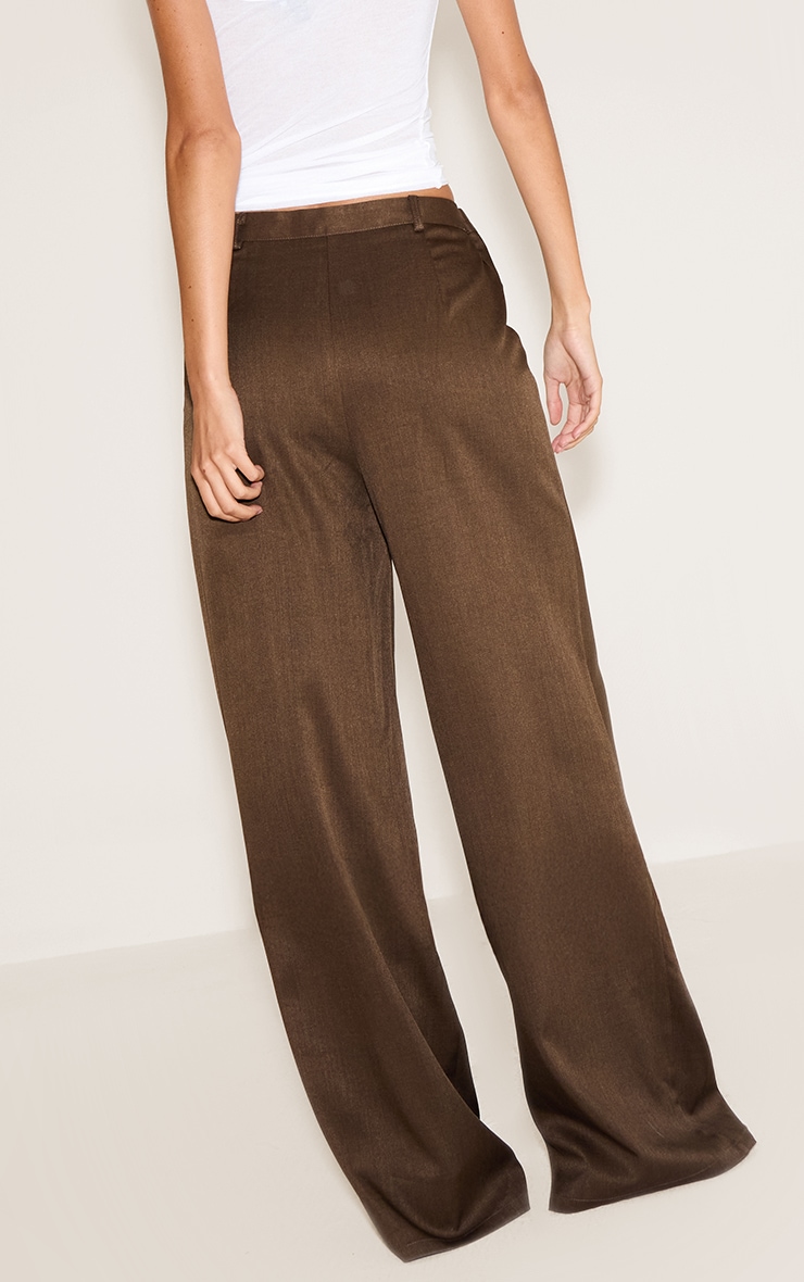 Khaki Woven Wrap Front Pants image 3
