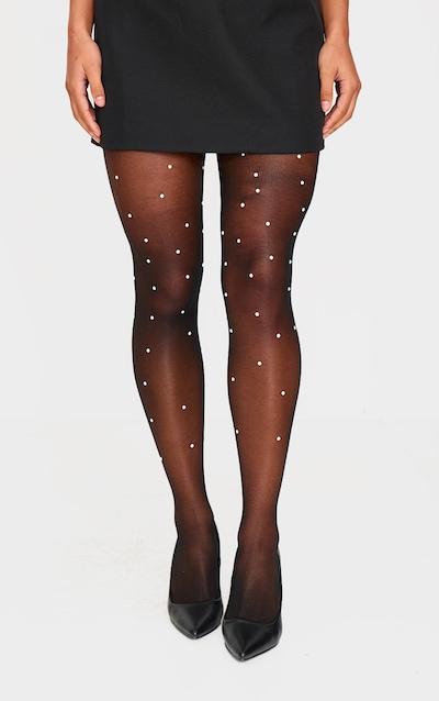 Black Pearl Detail Tights