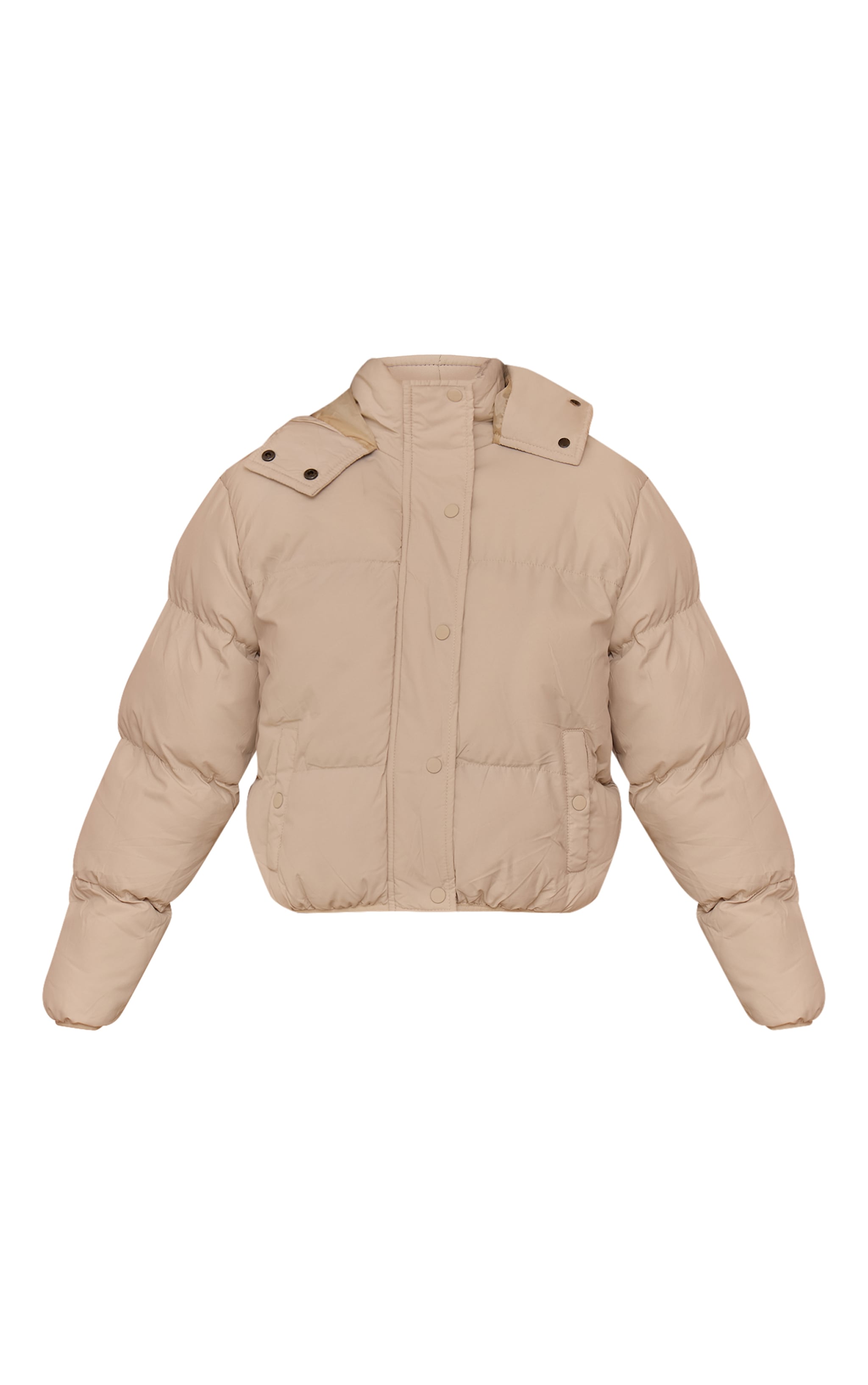 Cream Hooded Puffer Coat image 5