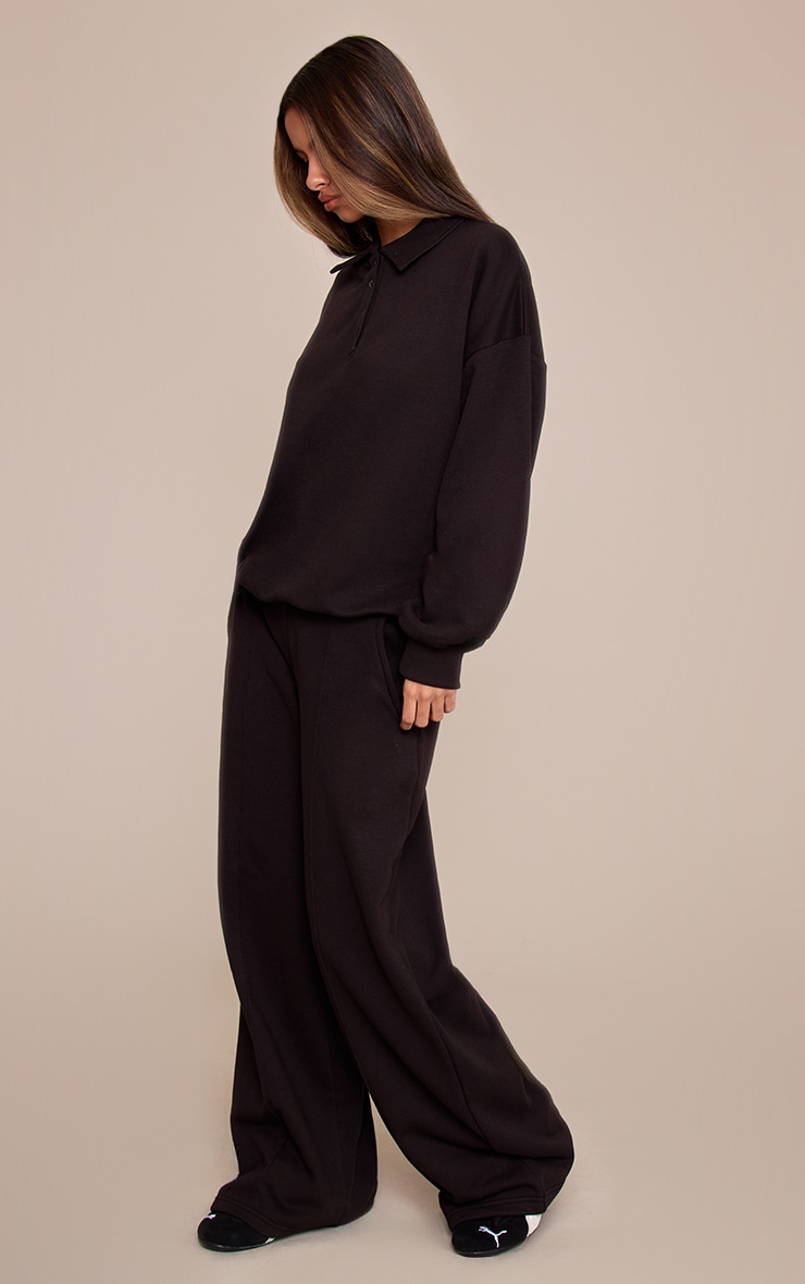 Petite Black Popper Button Cuffed Joggers image 2