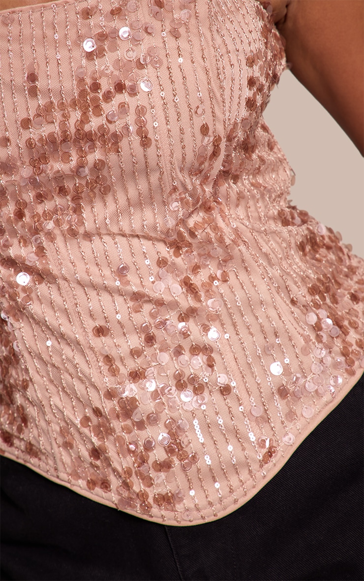 Shape Nude Tonal Sequin Corset Top image 4