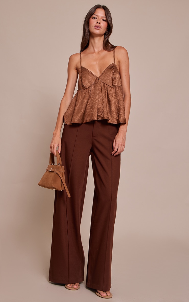 Chocolate Textured Satin Floaty Cami image 3