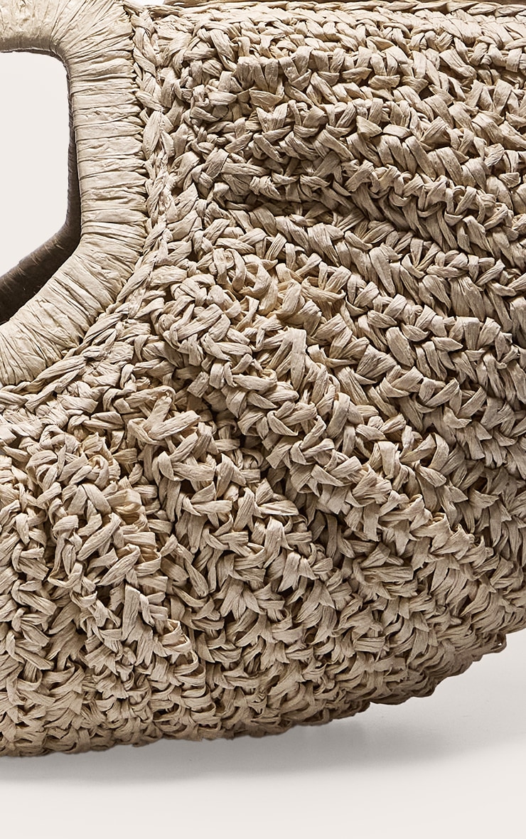 Natural Raffia Curved Handbag image 4
