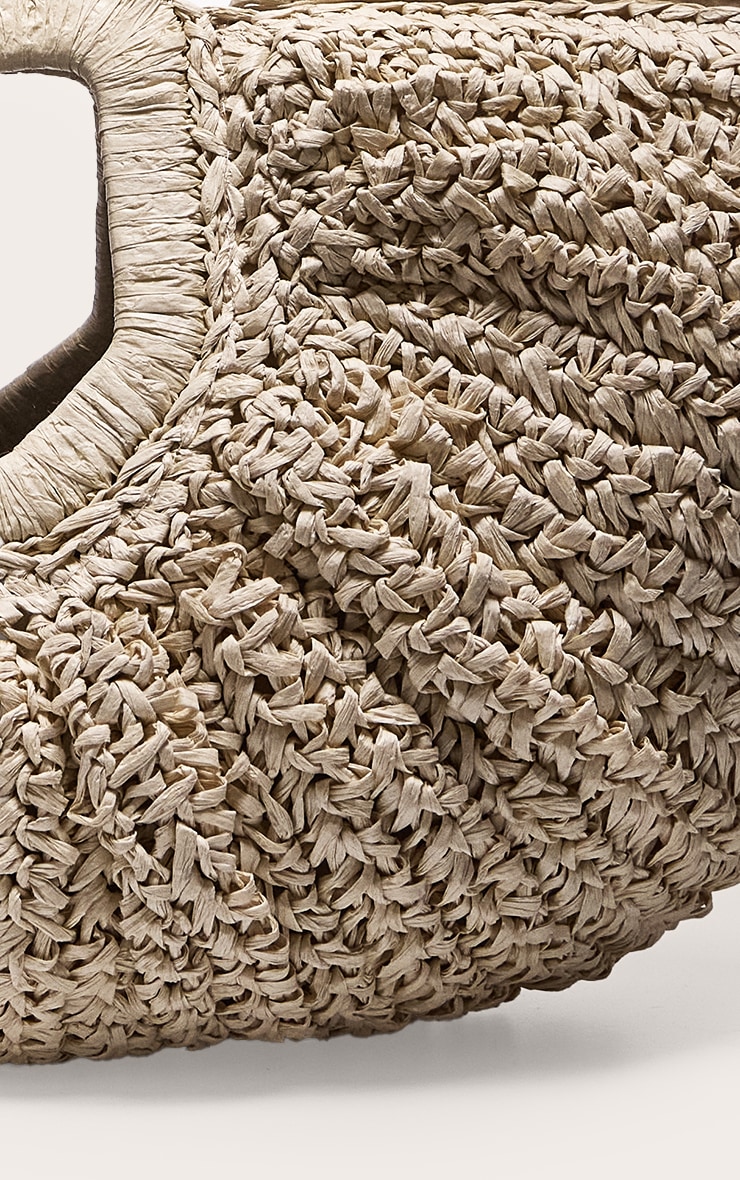 Natural Raffia Curved Handbag image 4