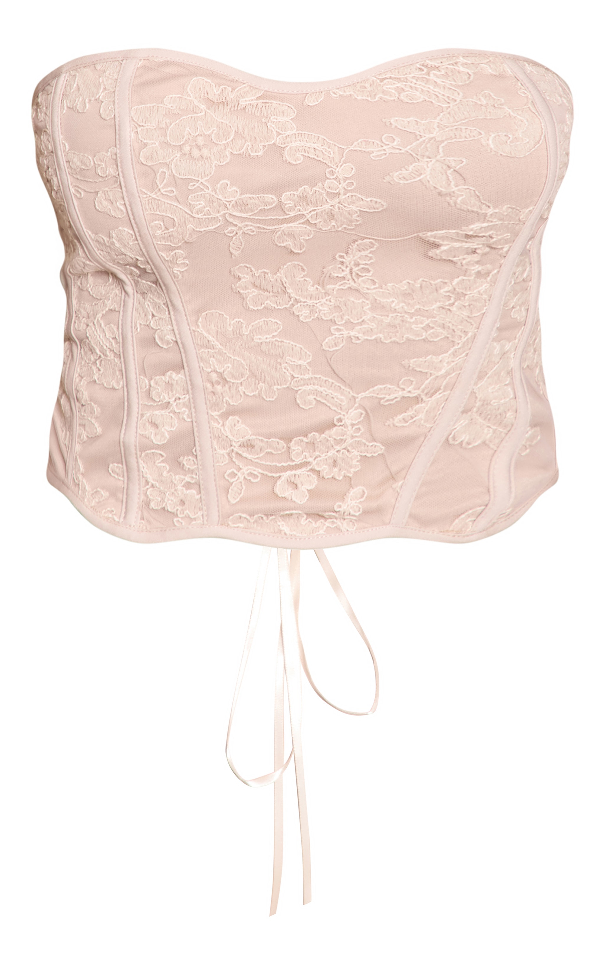 Corset texturé nude à dos lacé image 5