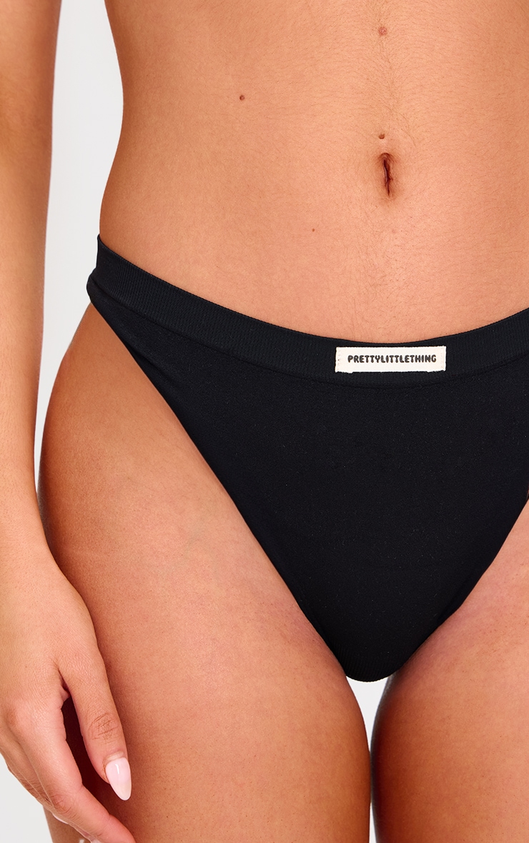 PRETTYLITTLETHING Black Badge Seamless Thong image 4