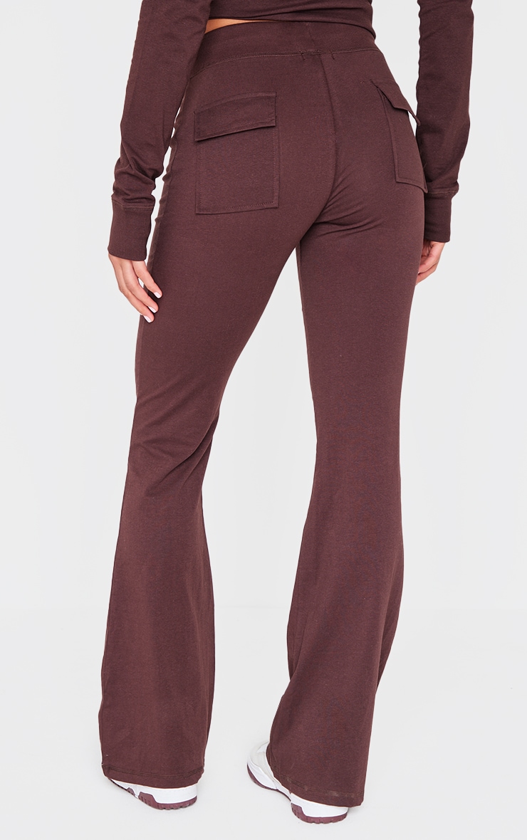 Chocolate Low Rise Skinny Flare Pants image 3