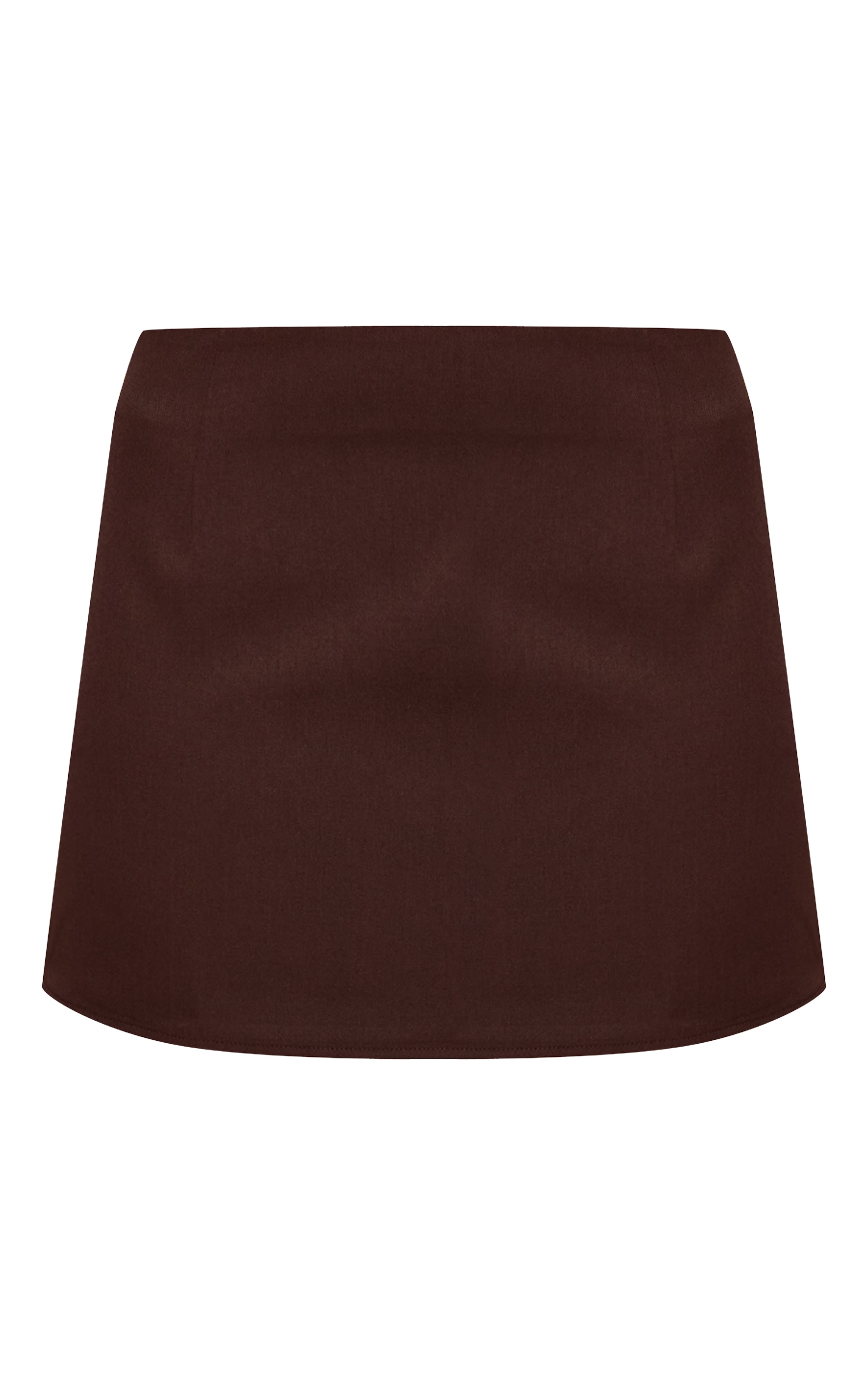 Chocolate Woven Tailored Mid Rise Mini Skirt image 6
