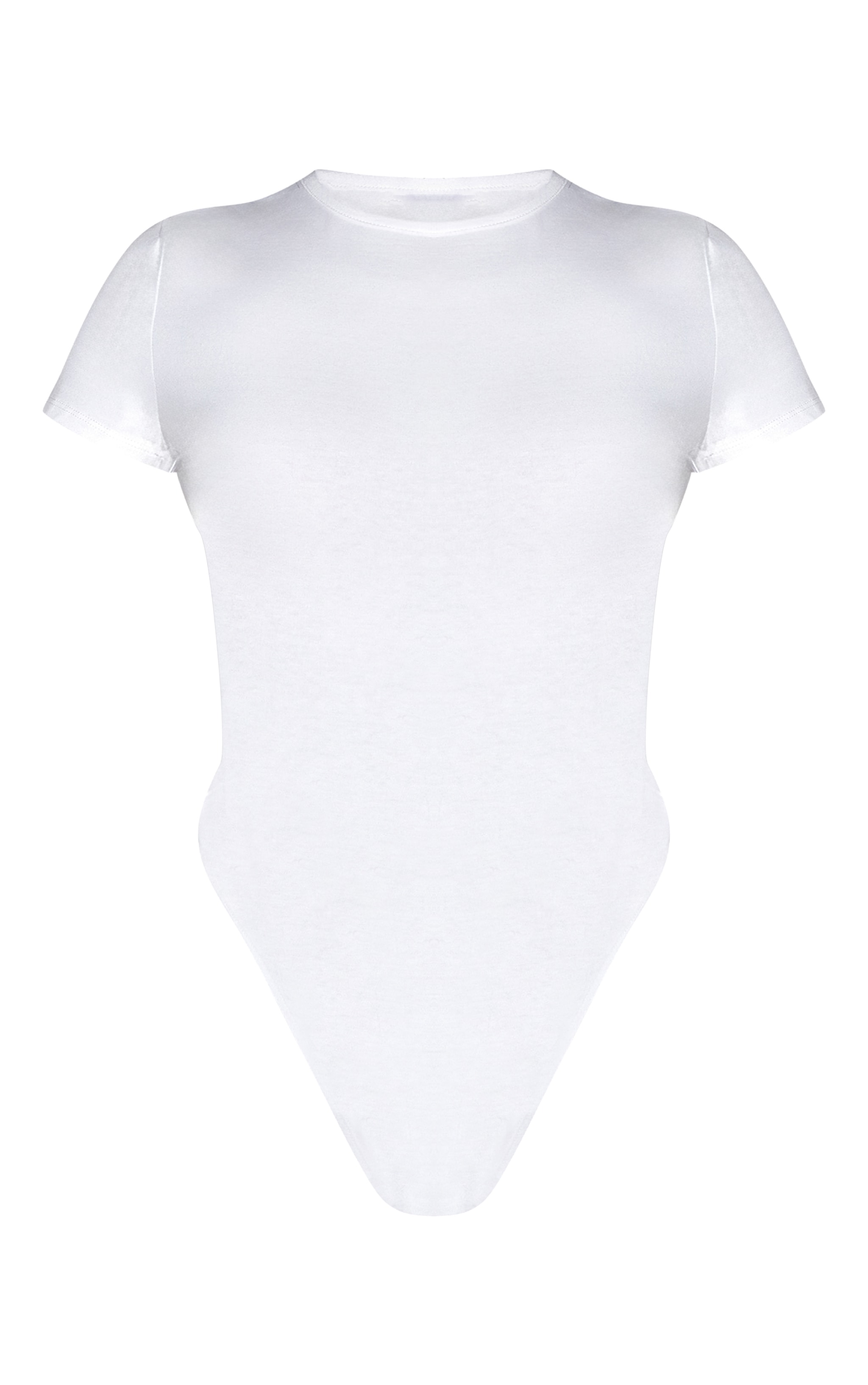 Petite White Cotton Crew Neck Short Sleeve Bodysuit image 5