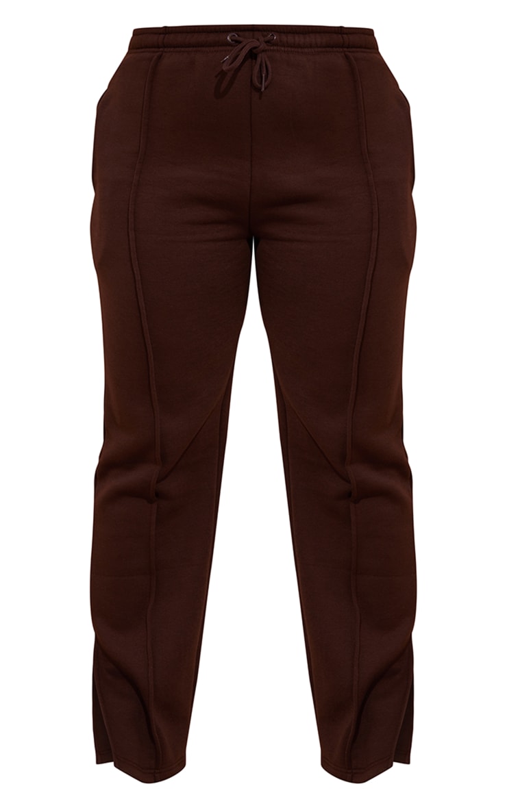 Plus Chocolate Seam Detail Split Hem Joggers image 5