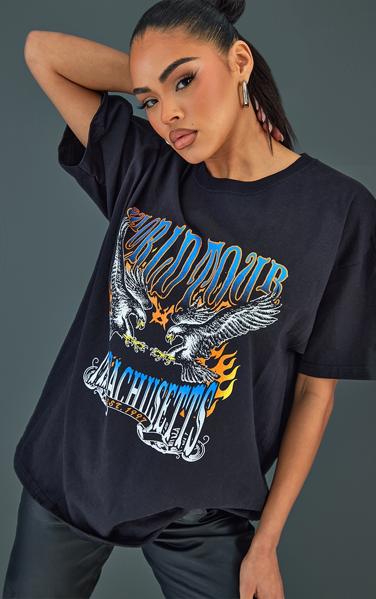 Black World Tour Bright Print Tshirt