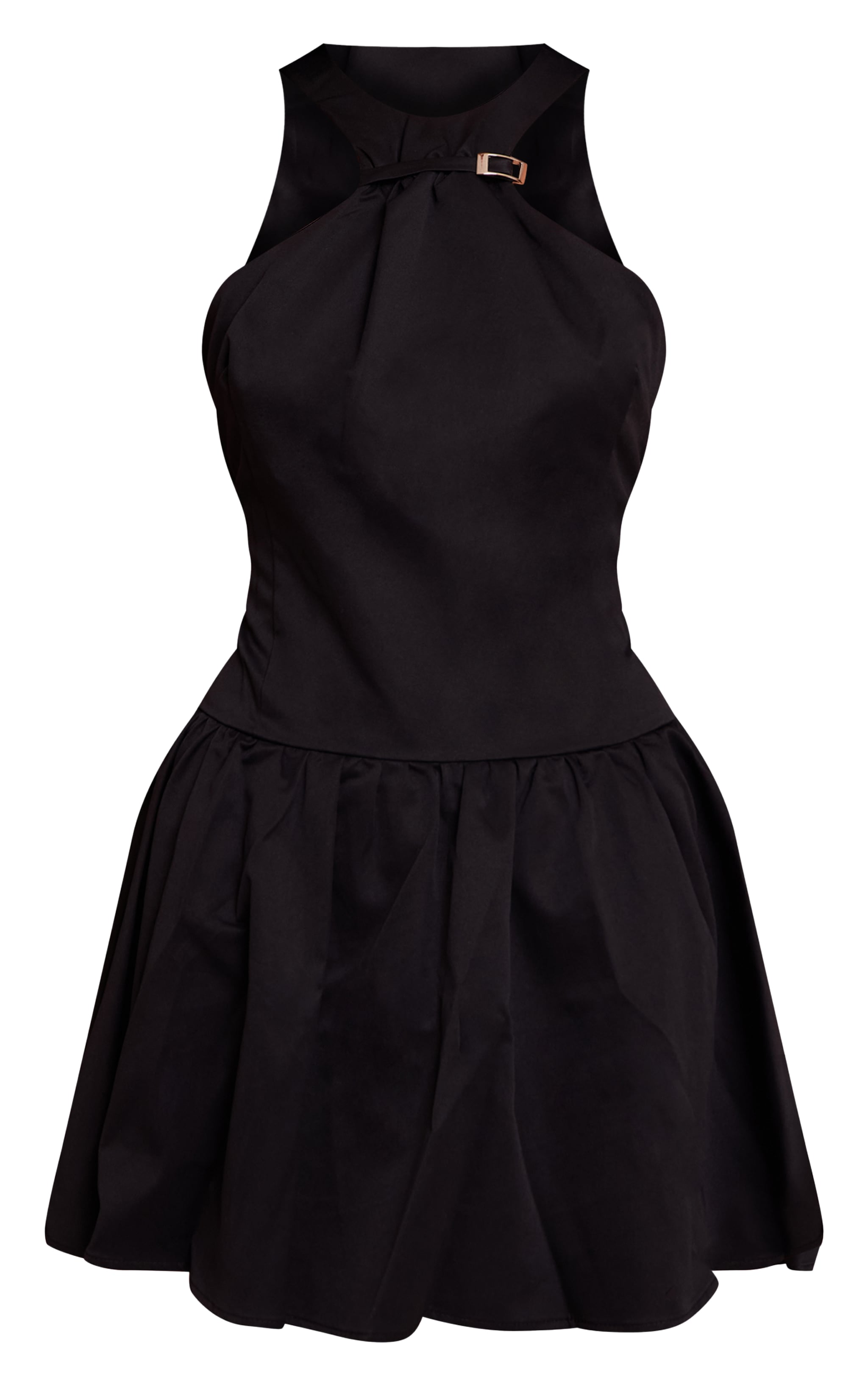 Black Belt Detail Sleeveless Pleated Shift Dress image 5
