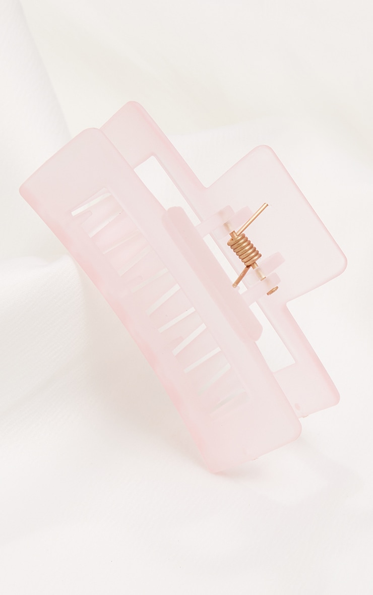 Baby Pink Matte Milky Cut Out Hair Claw image 2