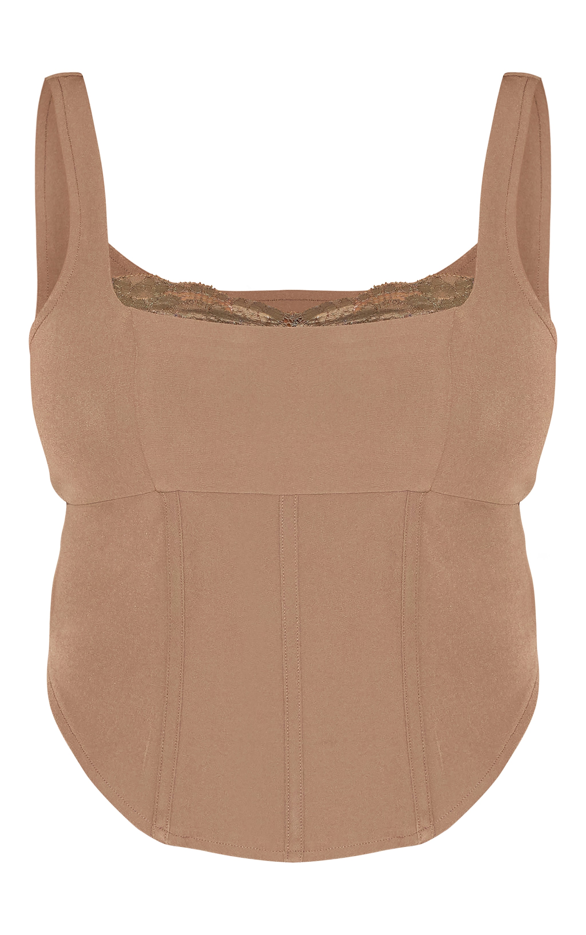 Shape Mocha Lace Trim Corset Top image 5