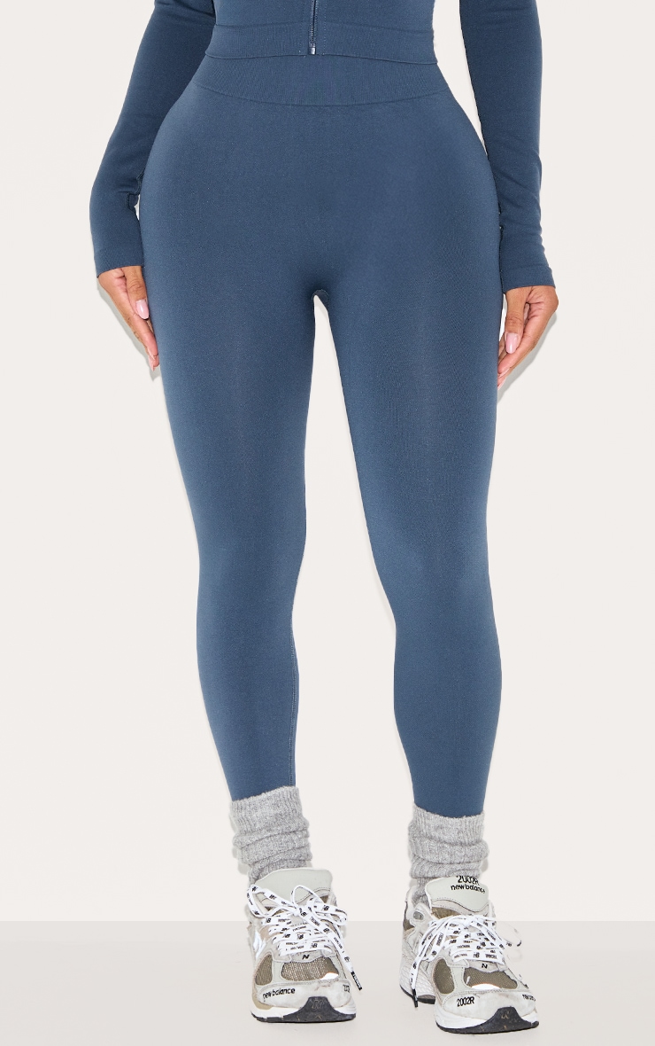 Shape Navy Seamless Active Ruched Bum High Waisted Leggings image 2