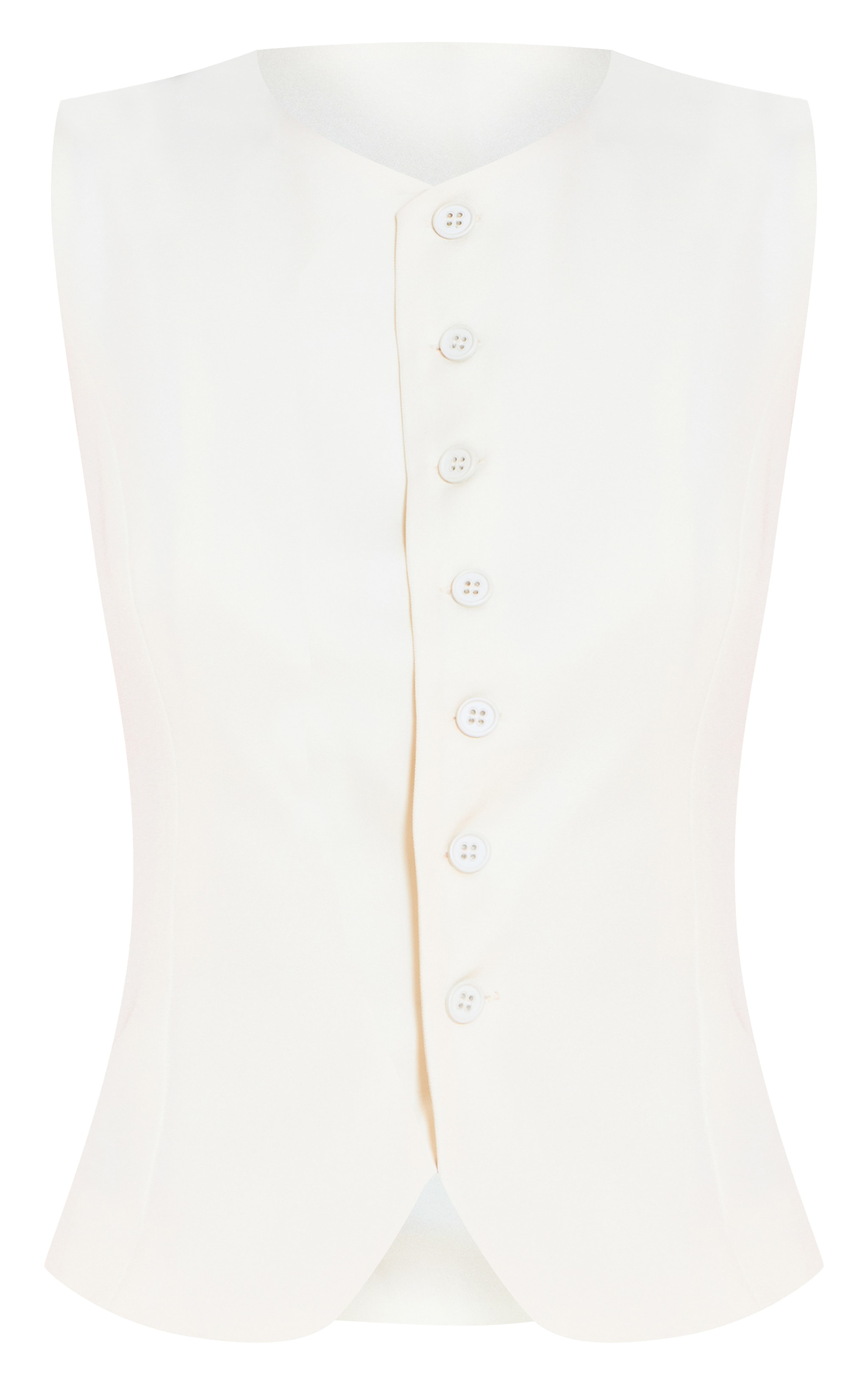 Cream Tailored Woven Vest image 5