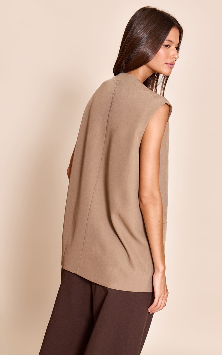 Mushroom Oversized Boxy Longline Vest image 2