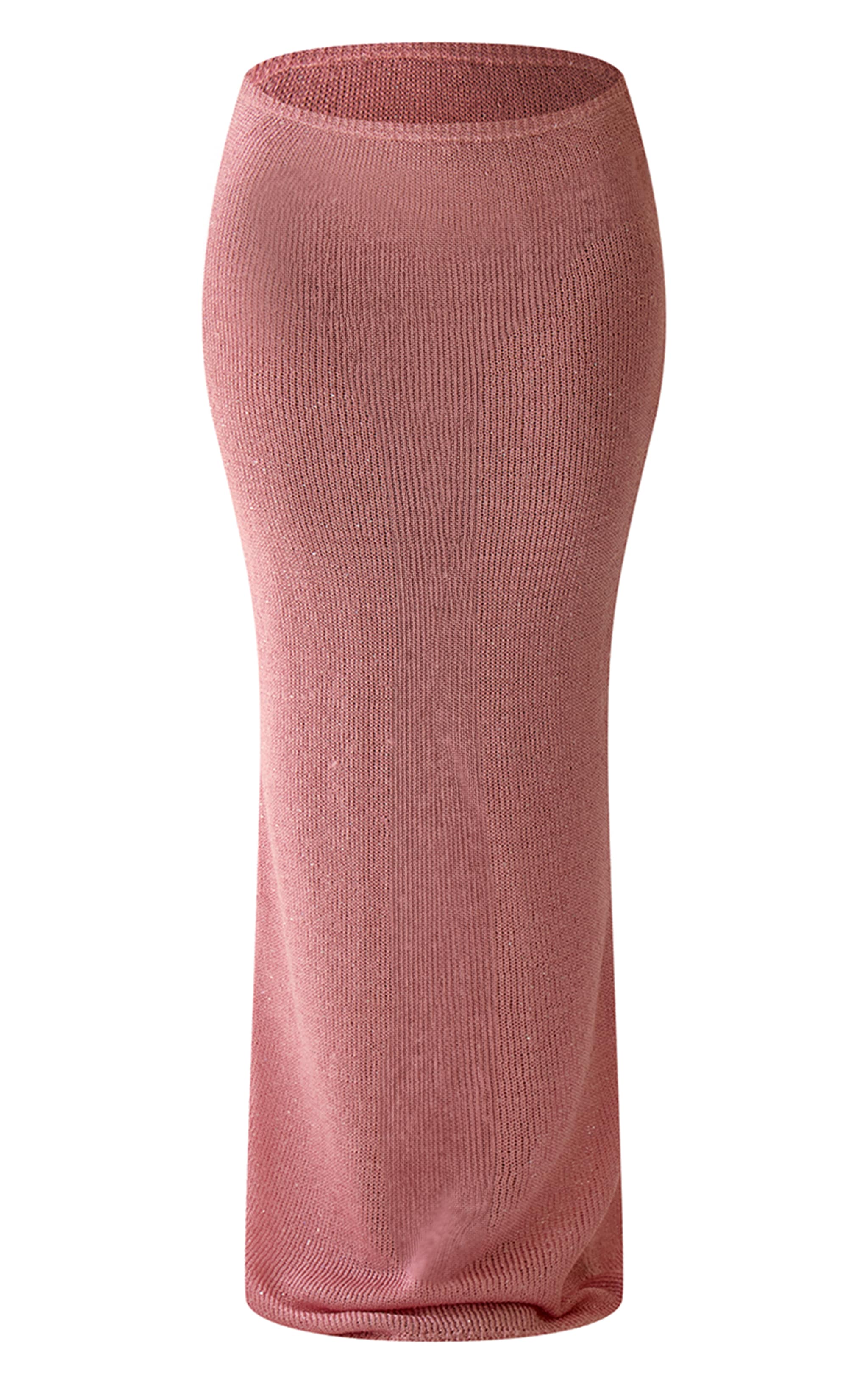 Baby Pink Sequin Knit Maxi Skirt image 5
