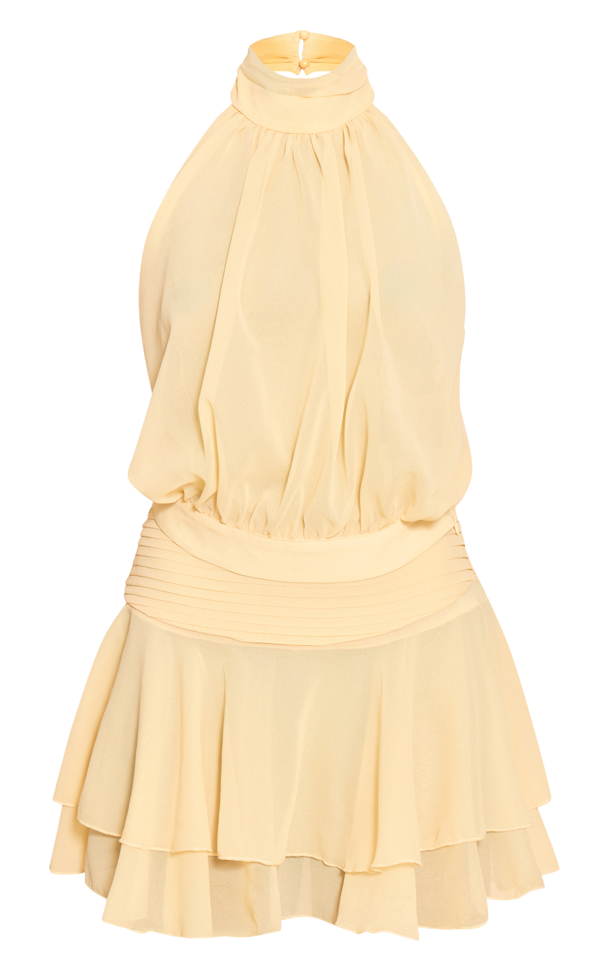 Lemon Chiffon Ruched High Neck Top image 5