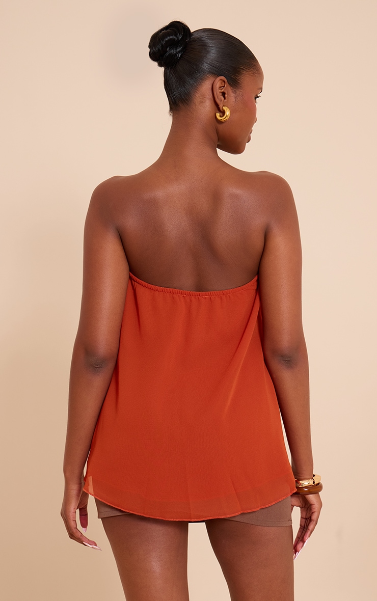 Rust Chiffon Floaty Bandeau Top image 2