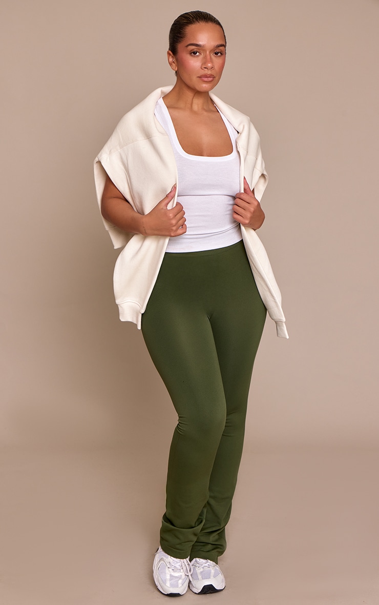 Shape Forest Green Seamless Active Ruched Bum Highwaisted Flares image 2