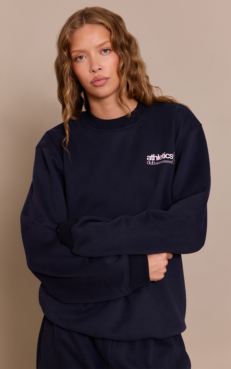 Navy Athletics 25 Cotton Fleece Oversized Crew Sweatshirt image 1