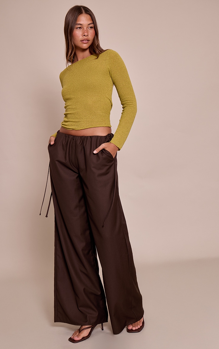 Olive Towelling Fine knit Top image 3