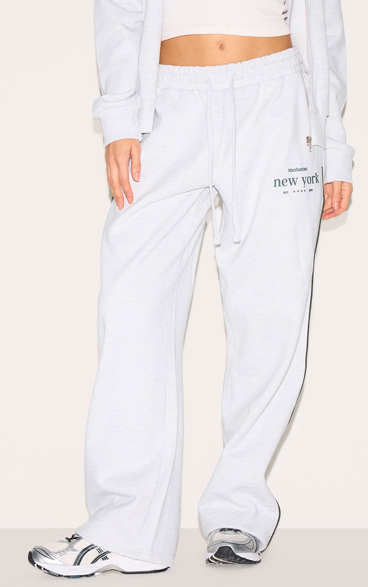 Jogging large deluxe gris cendré brodé "New York" image 4