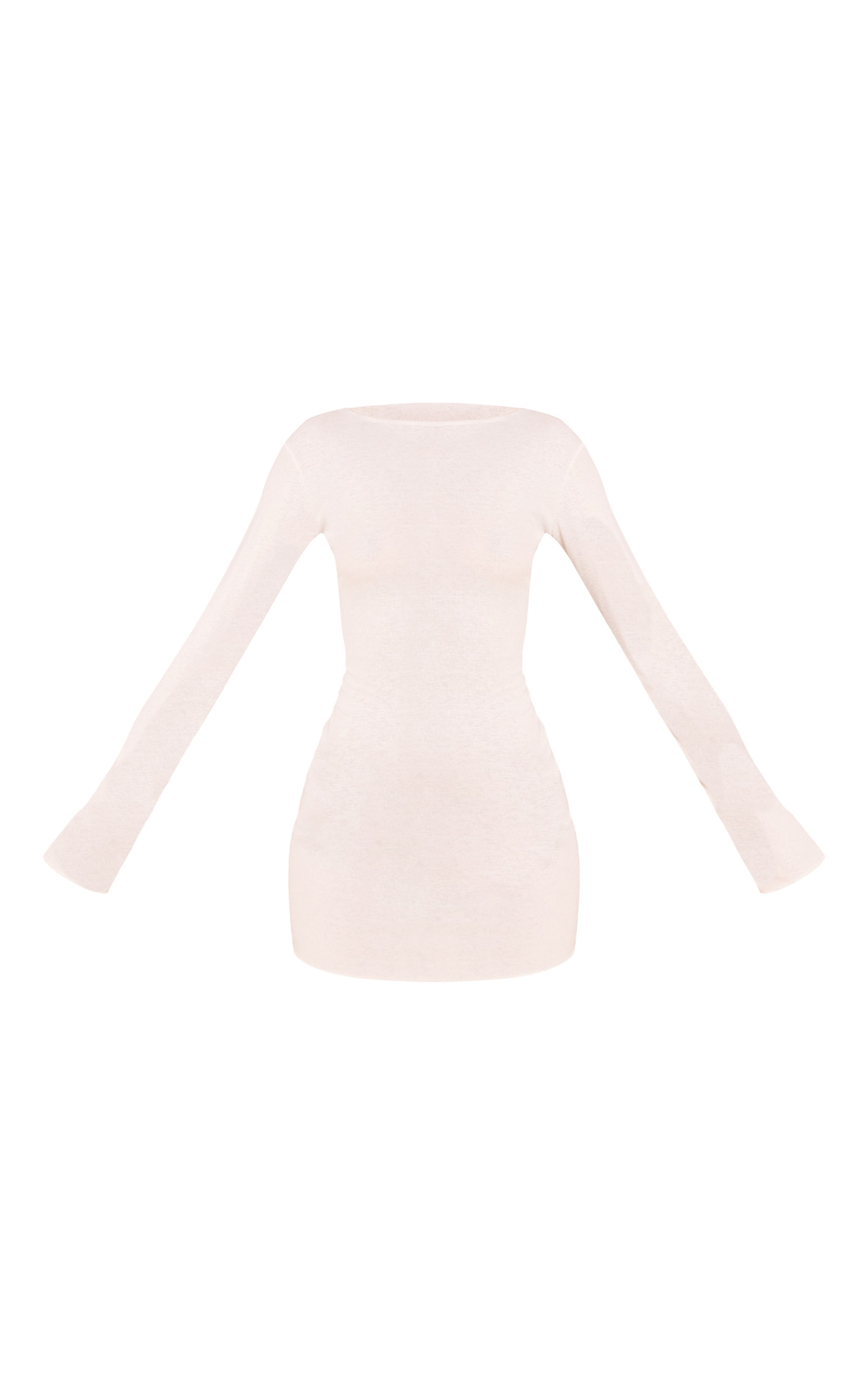 Tall Cream Onion Skin Boat Neck Flute Sleeve Mini Dress image 5
