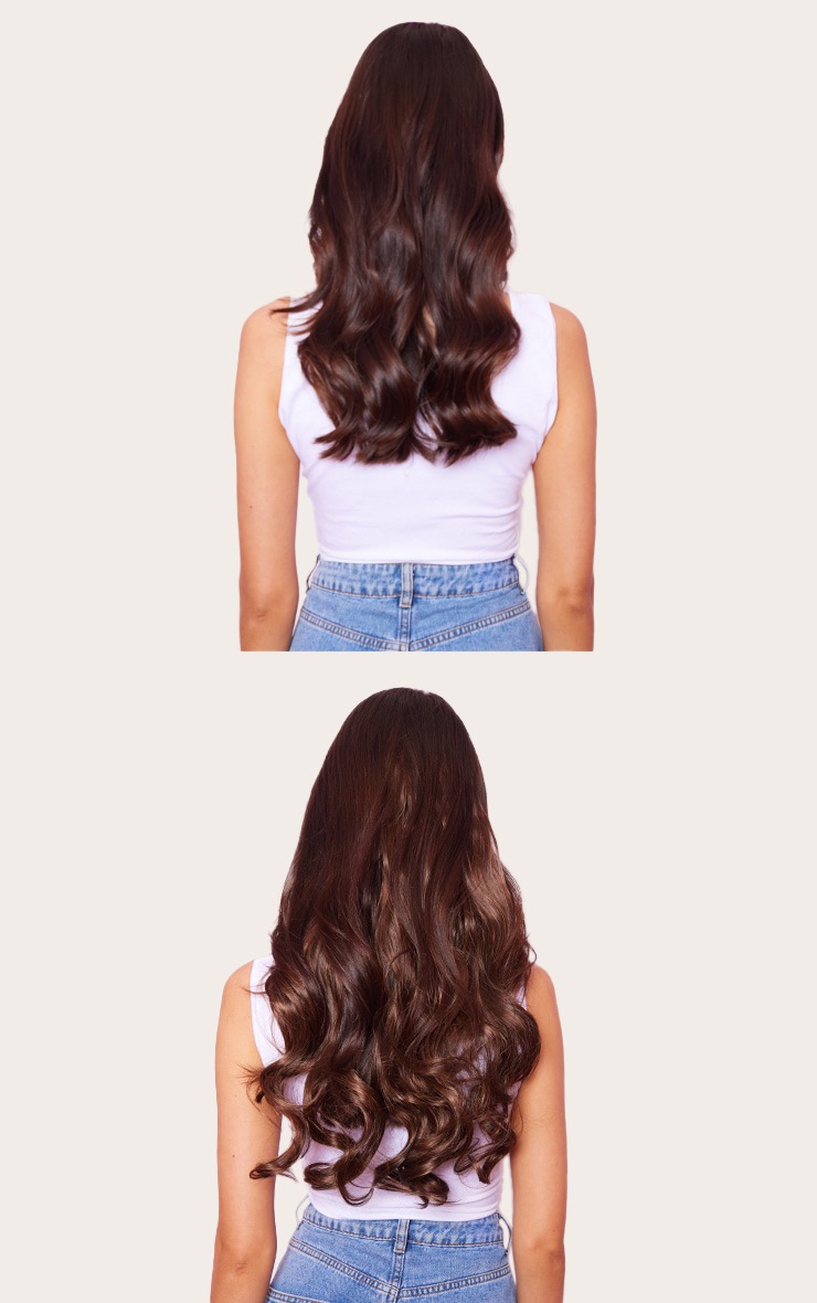 Lullabellz Thick 20` 1 Piece Curly Clip In Hair Extensions Warm Brunette image 4